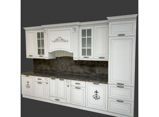 Кухня Кальяри Бьянка 26 (3,6 м) белый матовый