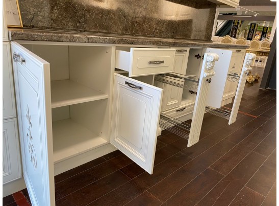 Кухня Кальяри Бьянка 26 (3,6 м) белый матовый