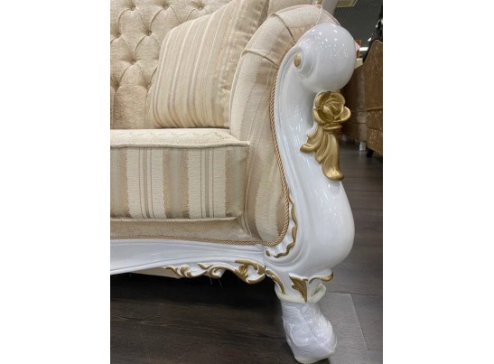 Кресло Джулия Белый-Золото кисть-МП-королевский бежевый