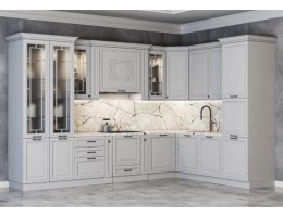 Кухня угловая Лондон (3,6*2,4 м) серый шелк