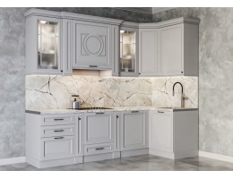 Кухня угловая Лондон 54 (2,7*1,2 м) серый шелк