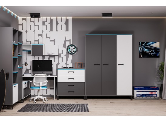 Шкаф 3-х створчатый CARBON