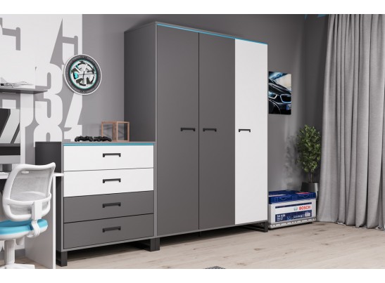 Шкаф 3-х створчатый CARBON