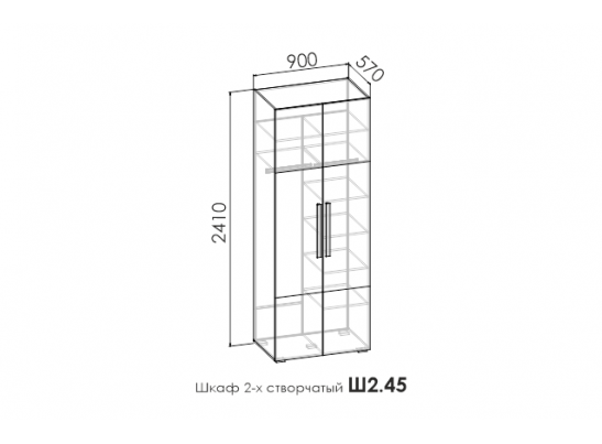 Шкаф двухстворчатый BARCELONA в Набережных Челнах
