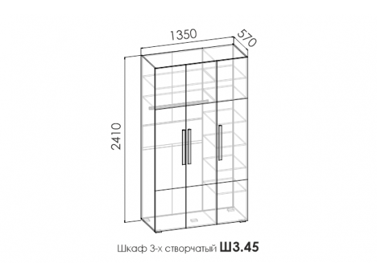 Шкаф 3-х ств BARCELONA в Набережных Челнах