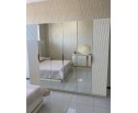 Спальня "Ницца Luxury" (6ти ств. кровать,ламели) мокко/крем в Набережных Челнах