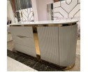 Спальня "Ницца Luxury" (6ти ств. кровать,ламели) мокко/крем в Набережных Челнах