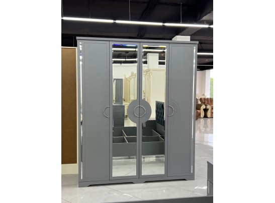 Спальня "Элит" (4х ств. кровать 1,8,дсп настил) крем/графит в Набережных Челнах