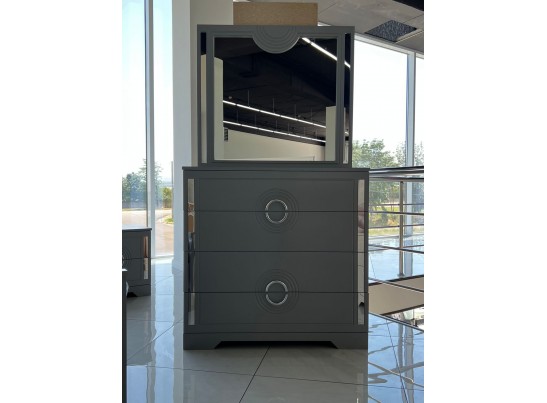 Спальня "Элит" (4х ств. кровать 1,8,дсп настил) крем/графит в Набережных Челнах