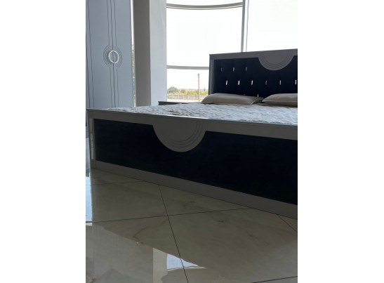 Спальня "Элит" (4х ств. кровать 1,8,дсп настил) крем/графит в Набережных Челнах