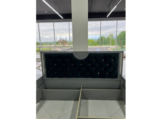 Спальня "Элит" (4х ств. кровать 1,8,дсп настил) крем/графит в Набережных Челнах