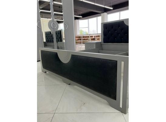 Спальня "Элит" (4х ств. кровать 1,8,дсп настил) крем/графит в Набережных Челнах