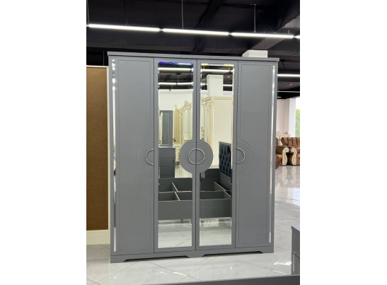 Спальня "Элит" (4х ств. кровать 1,8,дсп настил) крем/графит в Набережных Челнах