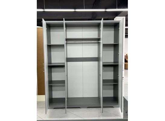 Спальня "Элит" (4х ств. кровать 1,8,дсп настил) крем/графит в Набережных Челнах