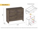Комод с 3-мя ящиками "Мальта" спальня Таксония в Набережных Челнах