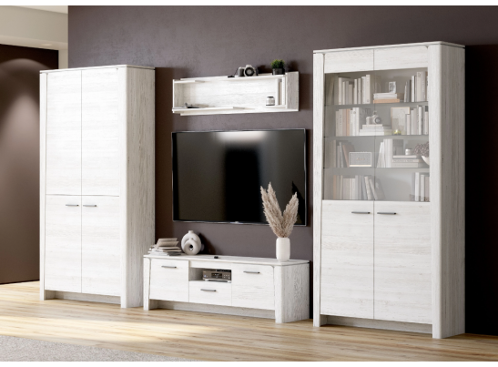 Шкаф -витрина двухдверный "Мальта" гостиная Дуб винтерберг