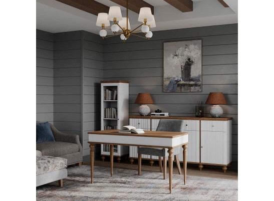 Стол письменный "Рандеву" 003 (белый, серый) в Набережных Челнах