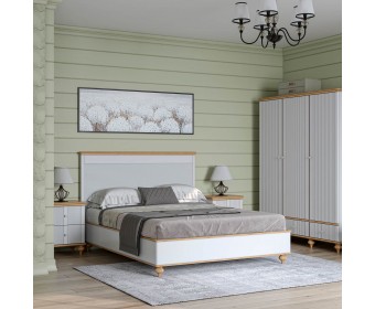  Кровать "Рандеву" 160 (белый, серый)
