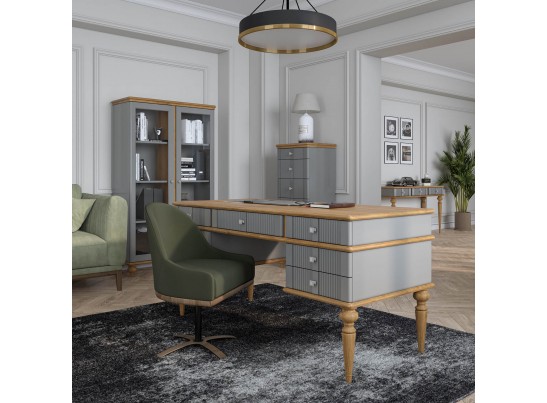 Стол письменный "Рандеву" 007 (белый, серый) в Набережных Челнах