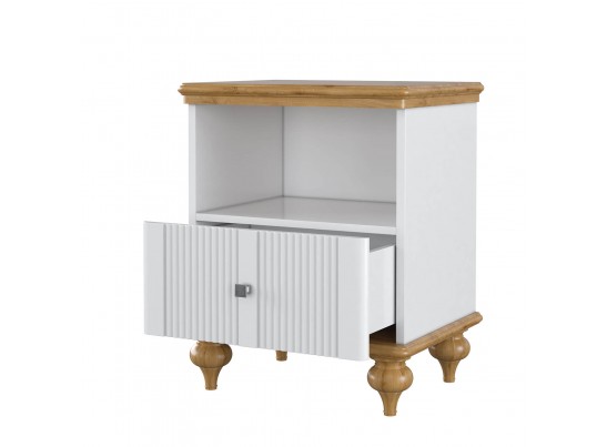 Тумба прикроватная "Рандеву" 01 (белый, серый) в Набережных Челнах