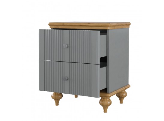 Тумба прикроватная "Рандеву" 02 (белый, серый) в Набережных Челнах