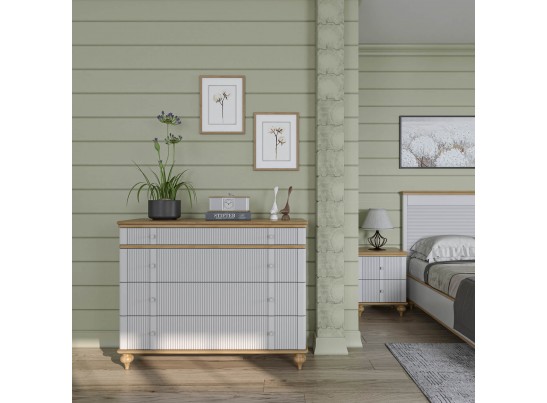 Тумба прикроватная "Рандеву" 02 (белый, серый) в Набережных Челнах