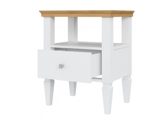 2.1.2 Тумба прикроватная "Ольса" 01 (белый лак/антик 24) в Набережных Челнах