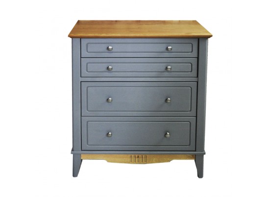 Комод с 4 ящиками 022 Пенни серый 7046/антик 24
