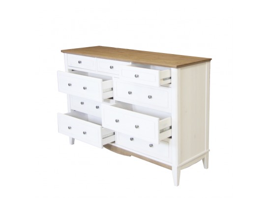 Комод с ящиками из дерева 036 белый воск/антик 24