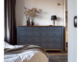 Комод с ящиками из дерева 036 Пенни серый 7046/антик 24