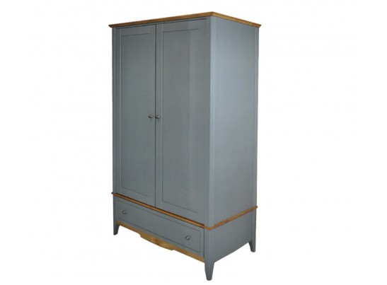 Шкаф комбинированный двухстворчатый 21 Пенни серый 7046/антик 24