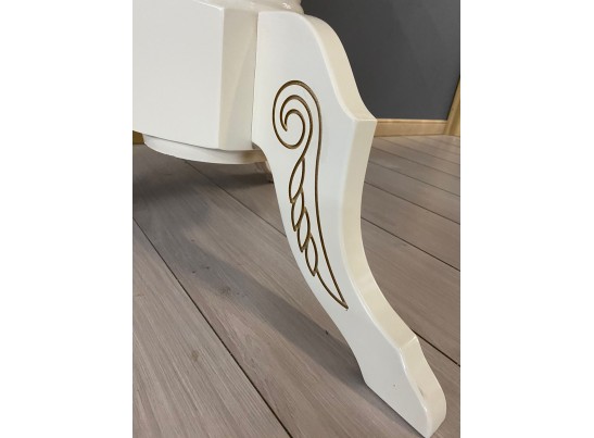 Стол круглый раскладной Верона с молдингом (слоновая кость, золото)