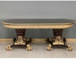 Стол овальный Изабелла (шпон, орех, патина золото)