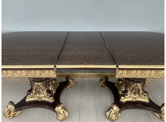 Стол овальный Изабелла (шпон, орех, патина золото)