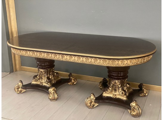 Стол овальный Изабелла (шпон, орех, патина золото)