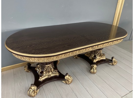 Стол овальный Изабелла (шпон, орех, патина золото)