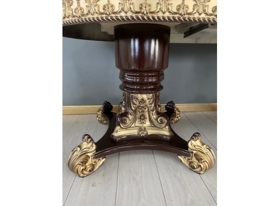 Стол овальный Изабелла (шпон, орех, патина золото)