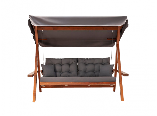 Деревянные качели Lyon с серыми подушками в Набережных Челнах