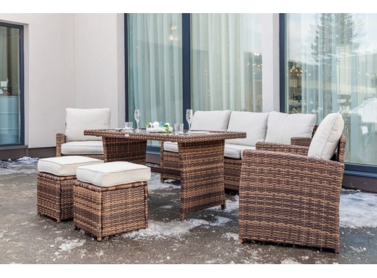 Комплект мебели ZOYA из искусственного ротанга (коричневый) в Набережных Челнах