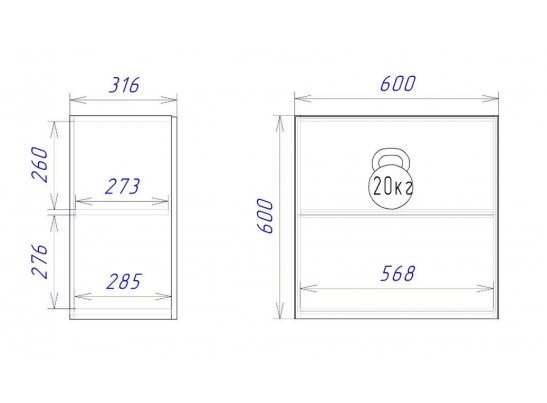 Шкаф под вытяжку "Женева" 60