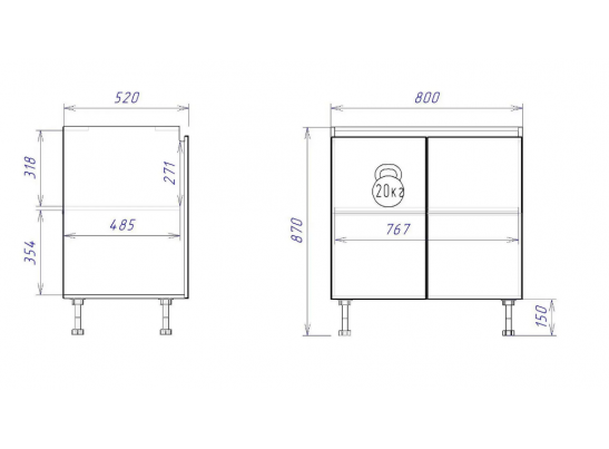 Стол "Женева" зеленый