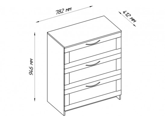 Комод СИРИУС 3 ящика 2.02.02.050.1 в Набережных Челнах