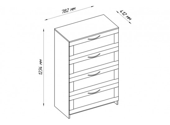 Комод СИРИУС 4 ящика 2.02.02.060.1 в Набережных Челнах