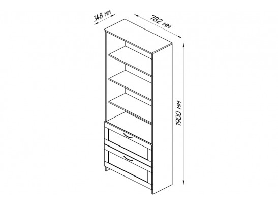 Стеллаж СИРИУС 2 ящика 2.02.07.110.1 в Набережных Челнах