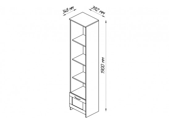 Стеллаж СИРИУС 1 ящик 2.02.07.130.1 в Набережных Челнах