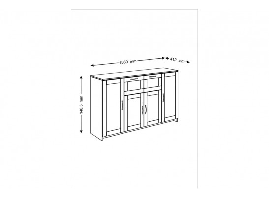 Тумба СИРИУС 4 двери и 2 ящика 2.02.03.300.1 в Набережных Челнах