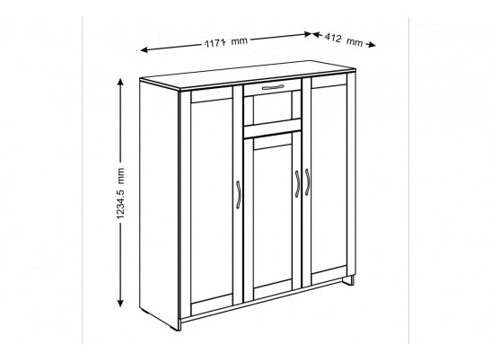 Тумба СИРИУС 3 двери, 1 ящик 2.02.03.320.1 в Набережных Челнах