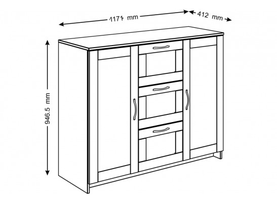 Тумба СИРИУС 2 двери и 3 ящика 2.02.03.340.1 в Набережных Челнах