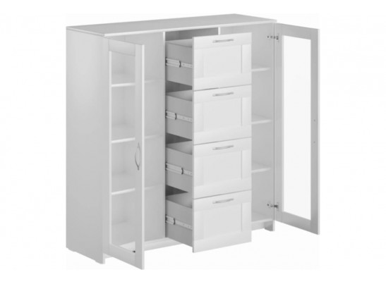 Тумба/комод СИРИУС 2 двери со стеклом и 4 ящика 2.02.03.400.1 в Набережных Челнах