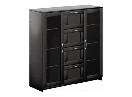 Тумба/комод СИРИУС 2 двери со стеклом и 4 ящика 2.02.03.400.1 в Набережных Челнах